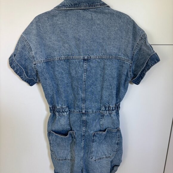 Free People Marci Cuffed Shortall/Romper Denim Size Small - Picture 5 of 6